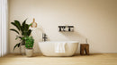 1700 Freestanding Curved Bath - Double Ended with Chrome Waste