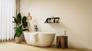 1700 Freestanding Curved Bath - Double Ended with Chrome Waste