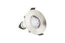 EVOFIRE FIRE RATED DOWNLIGHT 70MM CUTOUT IP65 SATIN NICKEL ROUND +GU10 HOLDER
