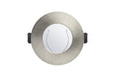 EVOFIRE FIRE RATED DOWNLIGHT 70MM CUTOUT IP65 SATIN NICKEL ROUND +GU10 HOLDER