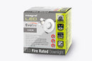 EVOFIRE FIRE RATED DOWNLIGHT 70MM CUTOUT IP65 POLISHED CHROME ROUND +GU10 HOLDER & INSULATION GUARD