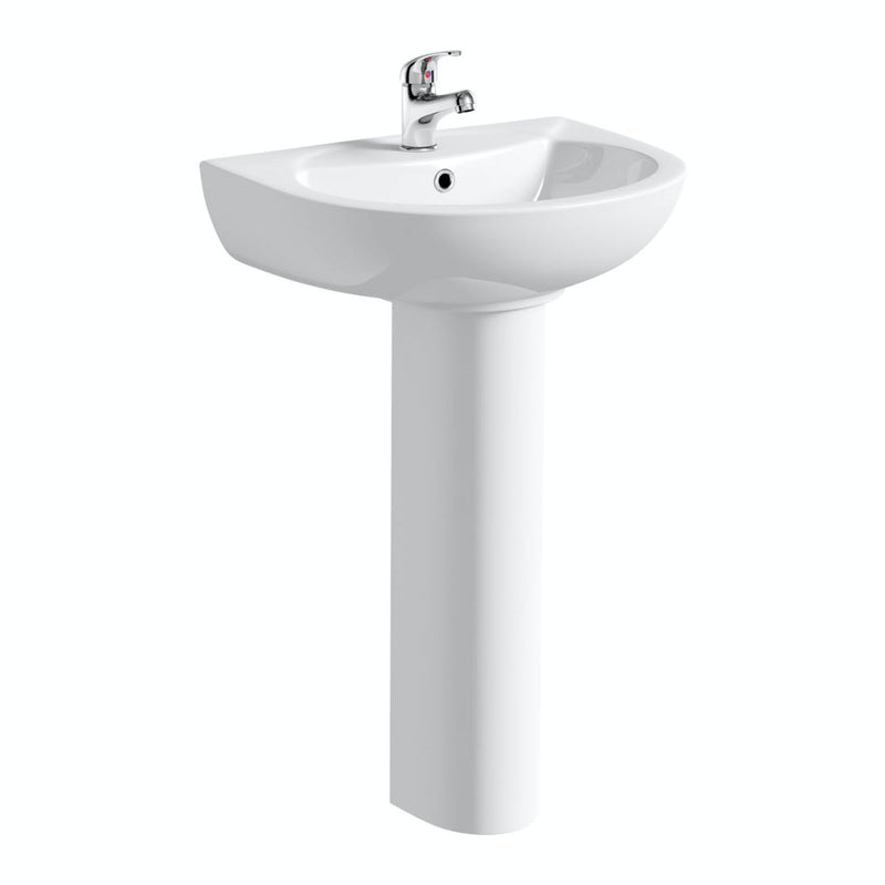 Standard 530mm Basin 1TH with Pedestal