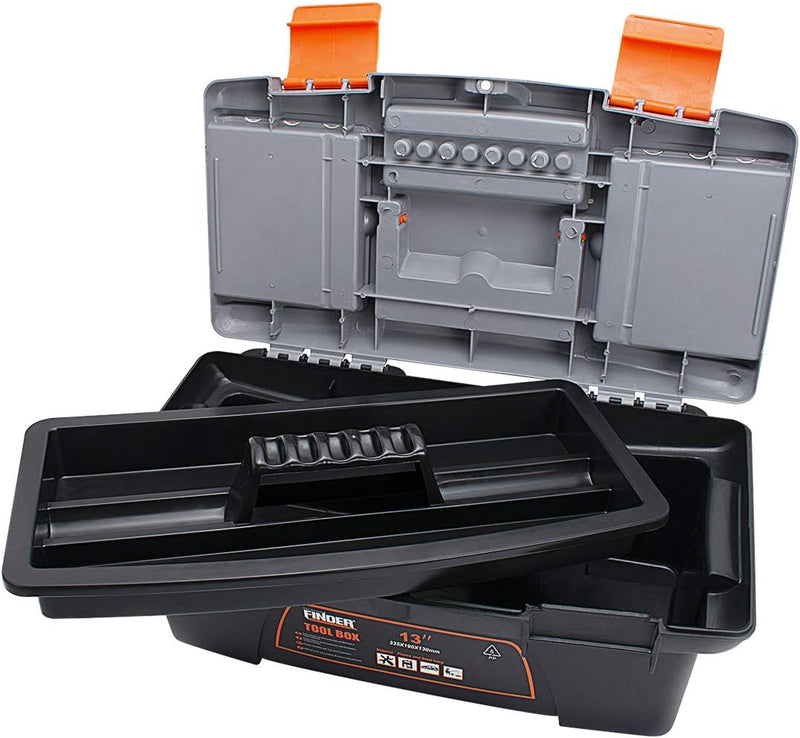 Tool Box Consumer Storage Toolbox, Black - 13-Inch