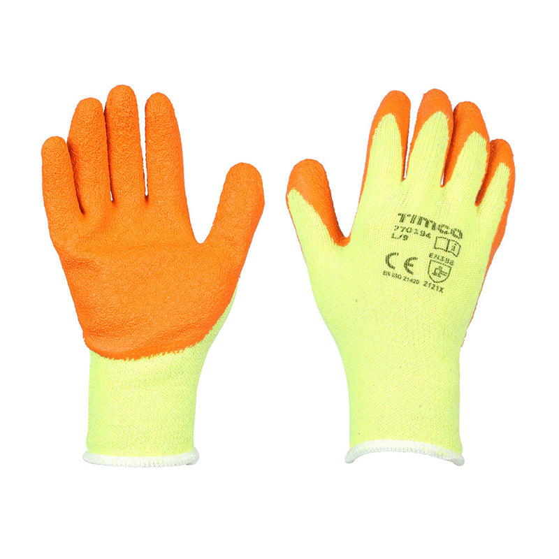 Eco-Grip Gloves - Crinkle Latex Coated Polycotton - Large