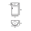 White 450mm Vanity Unit & Basin