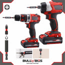 Bull Bits PZ1 25mm Impact Duty Screwdriver Drill Driver Bits Set + Free Bit Holder S2 Steel