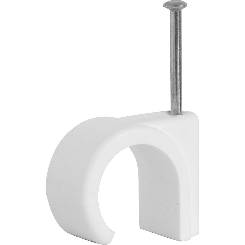 Cable Clip Round White 4mm 100 Pack