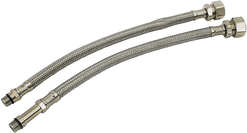 Flexible Tap Connectors M12 x 15mm 9mm Bore 300mm (Pair)