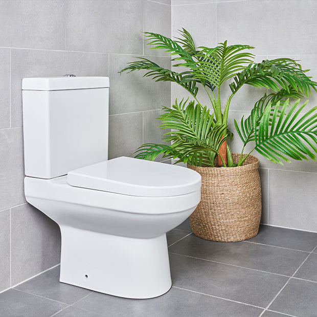 Fusion Rimless Close Coupled Modern Toilet + Soft Close Seat