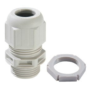 Wiska GLP20 20mm IP68 Compression Gland with Locknut White