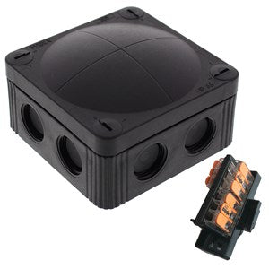 Wiska COMBI 308 PVC Adaptable Box with Wago Terminals Black IP66