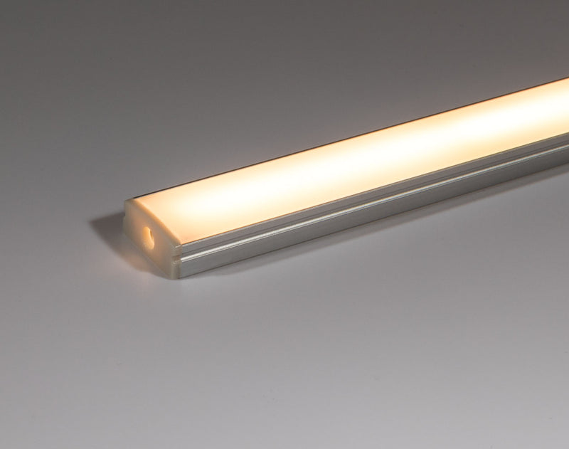 17x7 Surface Alu - 2 Metre - Opal Diffuser, End Caps & Mounting Brackets