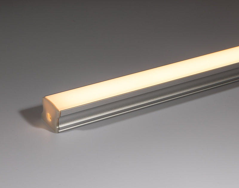 17x14 Surface Alu - 2 Metre - Opal Diffuser, End Caps & Mounting Brackets