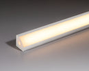 18x18 Angled White - 2 Metre - Opal Diffuser, End Caps & Mounting Brackets
