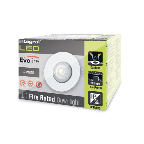 Evofire Fire Rated Downlight 70mm Cutout IP65 White