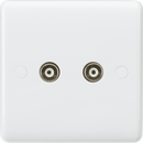 Curved Edge Twin Coax TV Outlet (non-isolated)