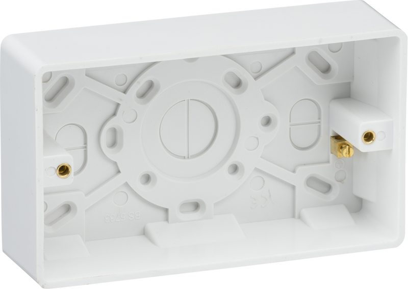 Double 35mm Pattress Box with Earth Terminal
