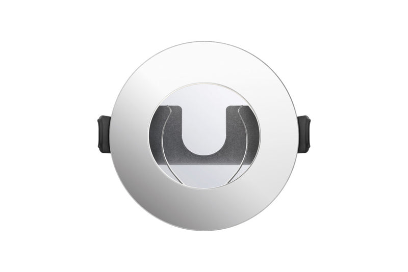 EVOFIRE FIRE RATED DOWNLIGHT 70MM CUTOUT IP65 POLISHED CHROME ROUND +GU10 HOLDER & INSULATION GUARD