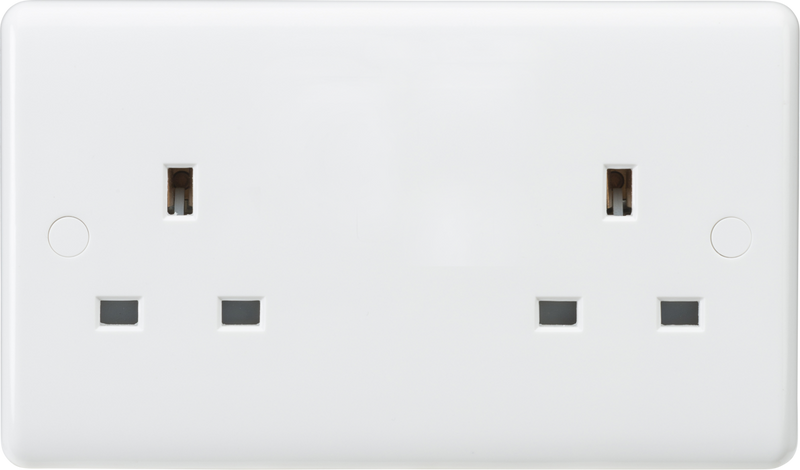 Curved Edge 13A 2G Unswitched Socket