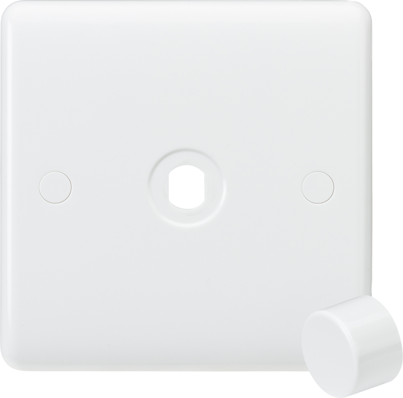 Curved Edge 1G Dimmer Plate with Matching Dimmer Cap