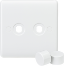 Curved Edge 2G Dimmer Plate with 2 Matching Dimmer Caps