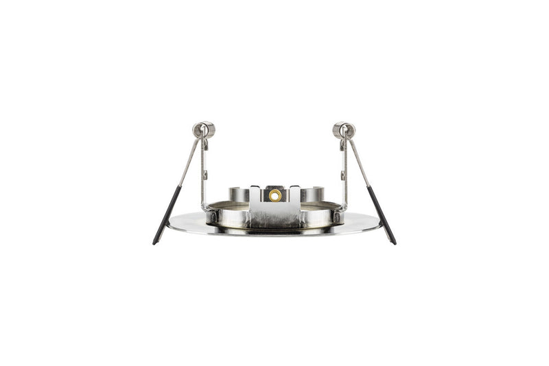 EVOFIRE FIRE RATED DOWNLIGHT 70MM CUTOUT IP65 POLISHED CHROME ROUND + GU10 HOLDER
