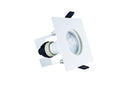EVOFIRE FIRE RATED DOWNLIGHT 70MM CUTOUT IP65 WHITE SQUARE +GU10 HOLDER & INSULATION GUARD