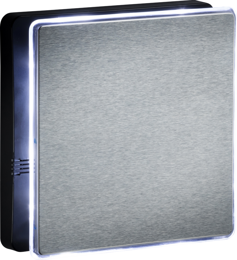 Black and Stainless Steel - 100mm/4" LED Backlit Extractor Fan with Overrun Timer