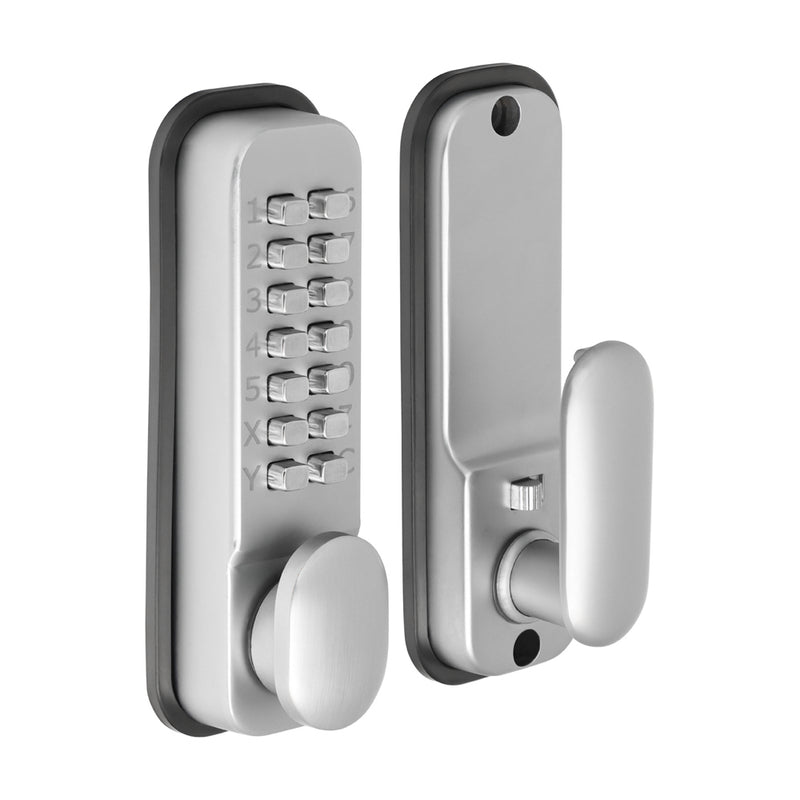 Push Button Digital Lock - Satin Chrome 142 x 41