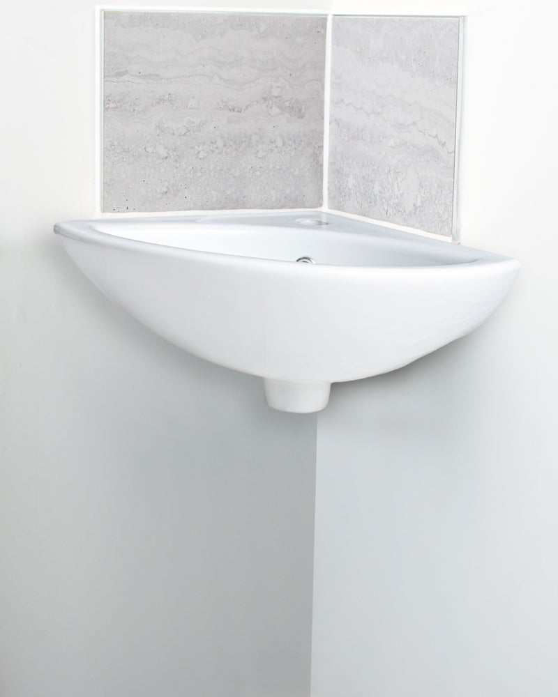 Corner Wall Hung Basin - 1 Tap Hole