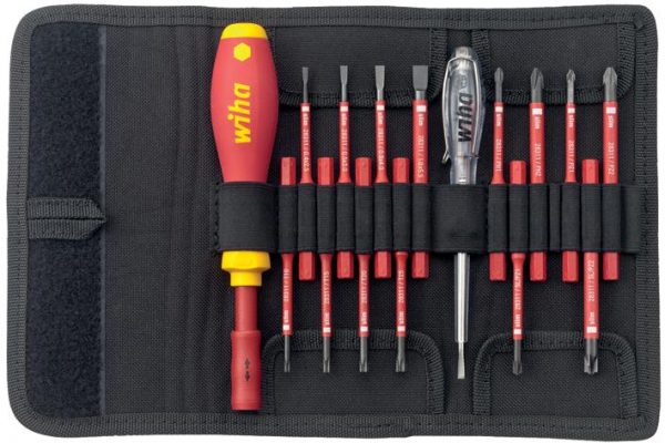 Wiha 36068 18 Piece slimVario® SoftFinish VDE Interchangeable Screwdriver & Bit Set