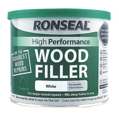 Ronseal High Performance Wood Filler White - 550grams