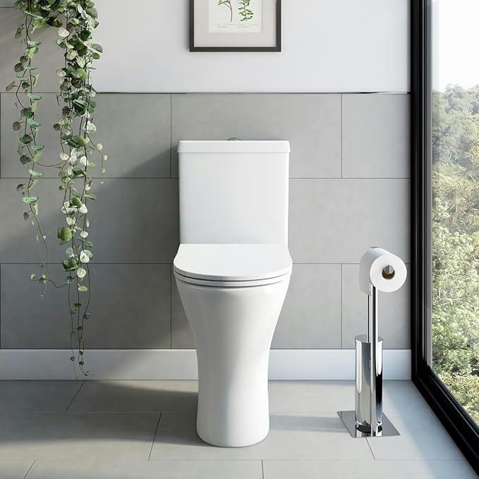 Comfort Height Modern Rimless Short Projection Toilet + Soft Closing Seat