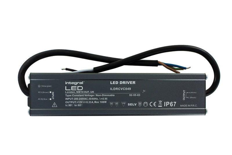 12V LED DRIVER CONSTANT VOLTAGE NON-DIMMABLE 100W IP67