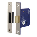 3 Lever Deadlock - Satin Nickel 78mm case / 58mm backset
