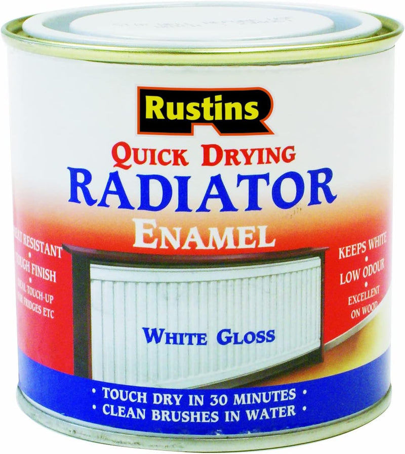 Rustins Quick Dry Radiator Paint Gloss White 250ml