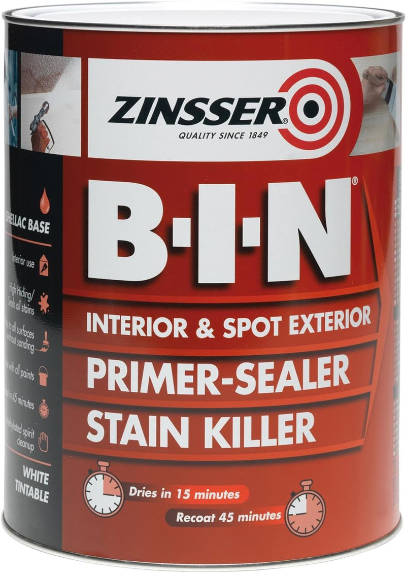 Zinsser B-I-N Primer Sealer Paint White - 500ml