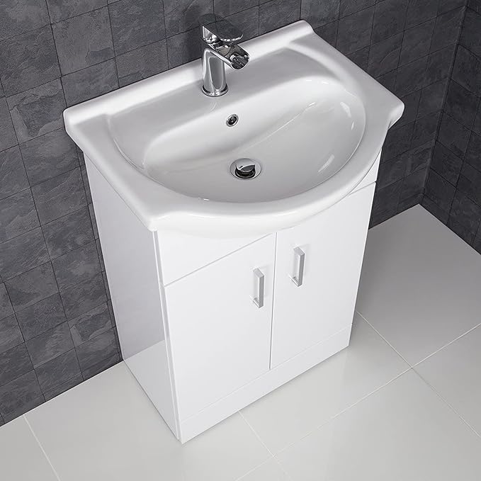 White 550mm Vanity Unit & Basin