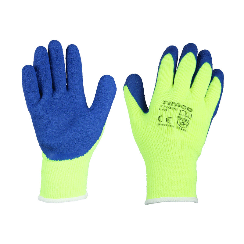 Warm Grip Gloves - Crinkle Latex Coated Polyester - Large