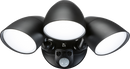 110-230V IP65 Triple Head Black 30W Security Floodlight with PIR, Sensor,CCT and Manual Override