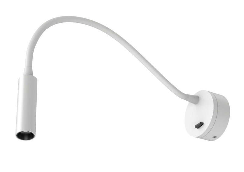 Cygnet 2W Wall Mounted Adjustable Neck LED Reading Light Polar White 3000K
