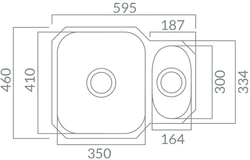 One & Half Bowl Large Undermount Sink - Polished Steel