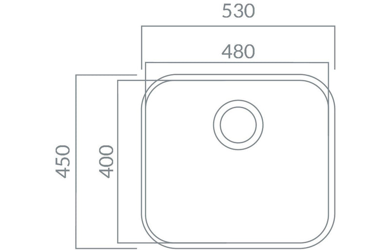 1 Bowl Large Undermount Sink - Polished Steel