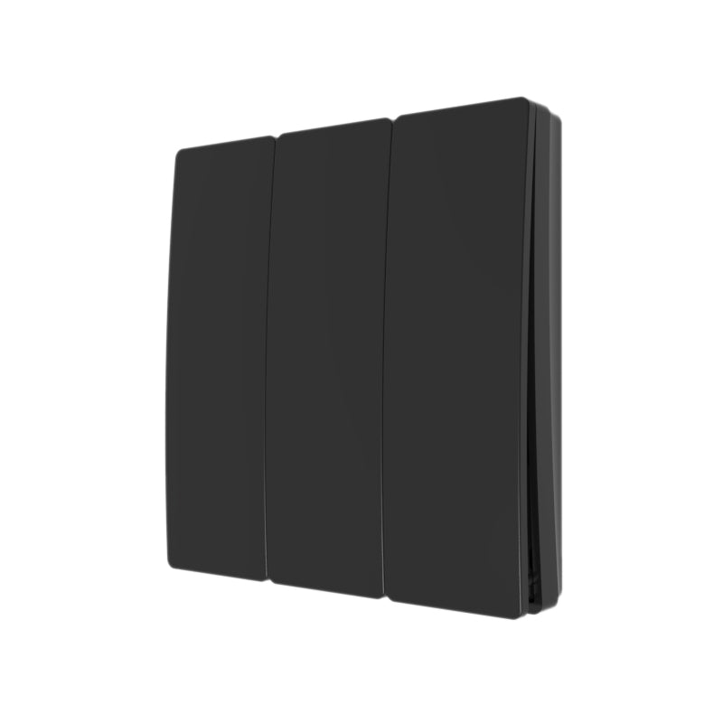 3 Gang Kinetic Push Flush Switch Matt Black IP65