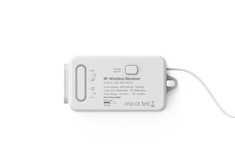 1 Channel Kinetic Switch RF Rec Non-dimmable IP20 White