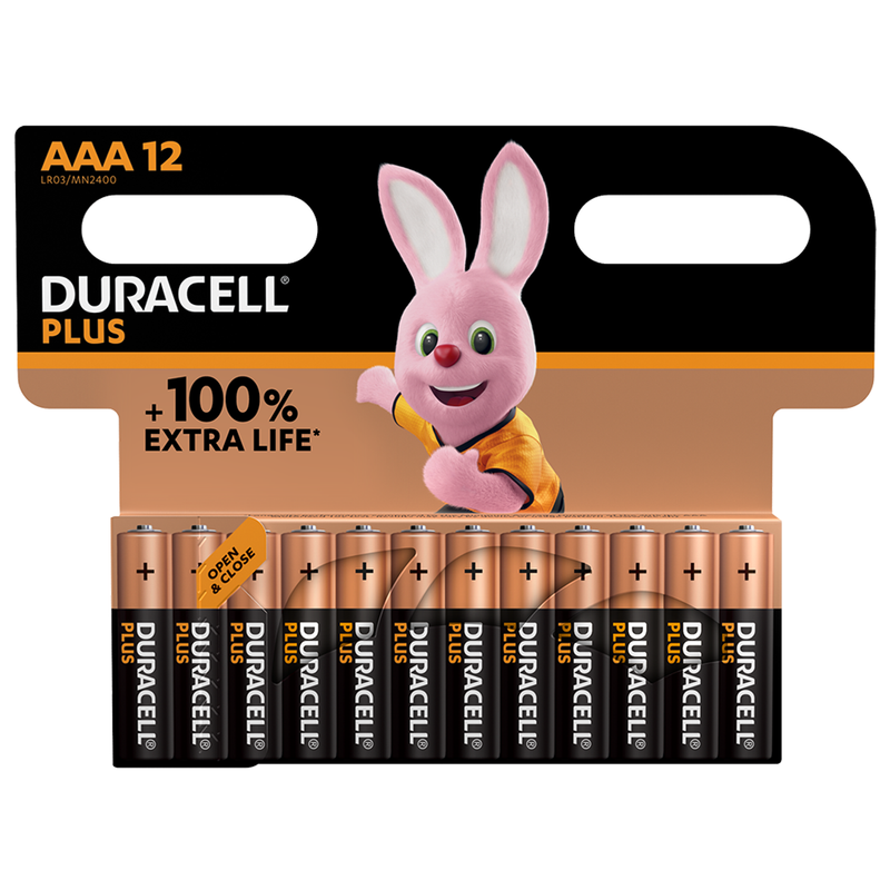 Duracell +100% Plus Power AAA 12PK