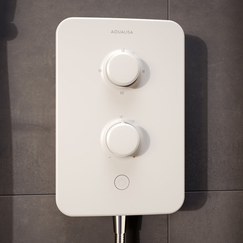 E2 APL Aqualisa Electric shower with 3 Mode Handset 10.5kW Multifit White
