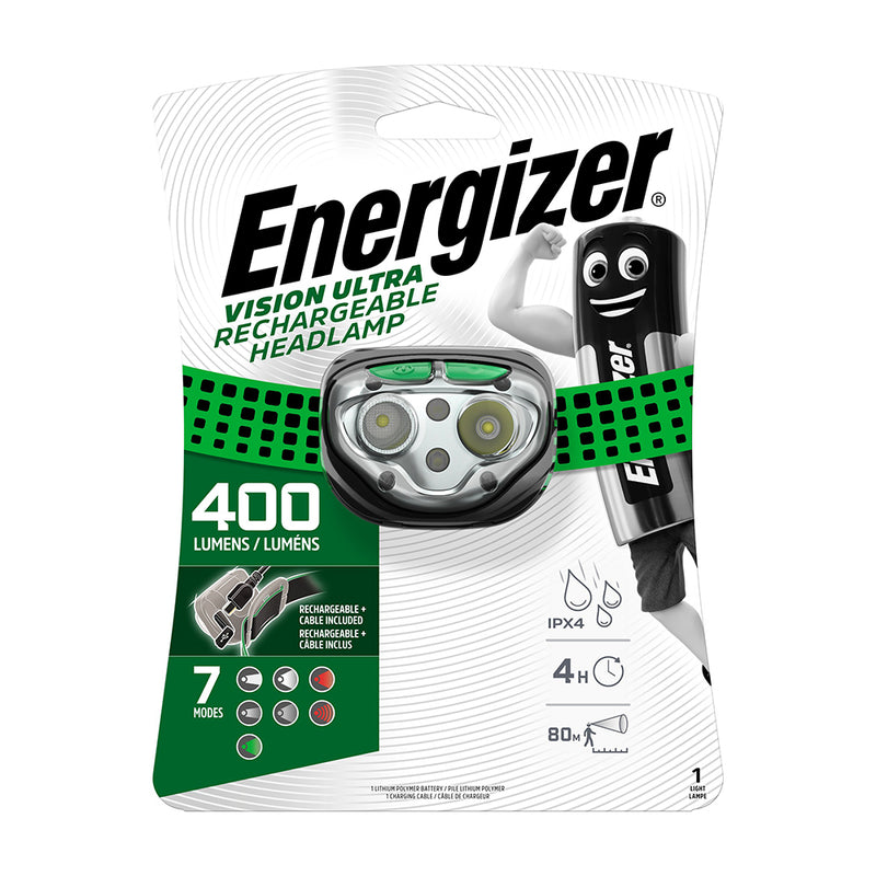 Energizer® LED Vision Ultra Rechargeable Headlamp - 400 Lumen