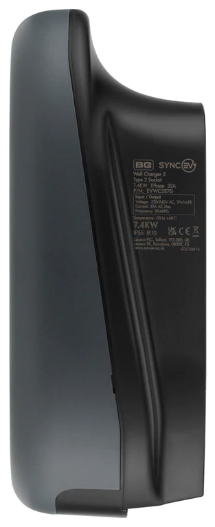 BG SyncEV EV Wall Charger Single Phase 7.4kW Socketed Wi-Fi + 4G*+ RFID (incl. CT clamp)