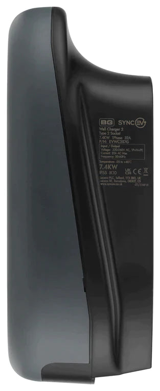 BG SyncEV EV Wall Charger Single Phase 7.4kW Socketed Wi-Fi + 4G* (incl. CT clamp)